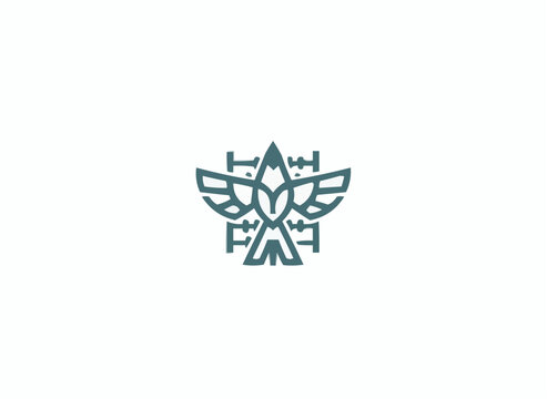 Modern abstract geometric eagle emblem symbolizing freedom power and innovation for branding projects and corporate identity design