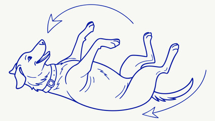 Obraz premium Canine Playful Pose, Coastal Beach Scene, Vector Art, Light Environment, Whimsical Viewpoint
