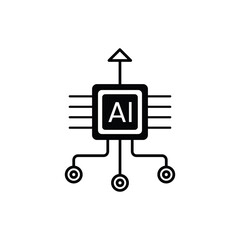 AI Data Technology Learning Icon Sign Design Vector