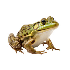 Green Frog Posing in a Studio Setting with Detailed Skin Texture and Features