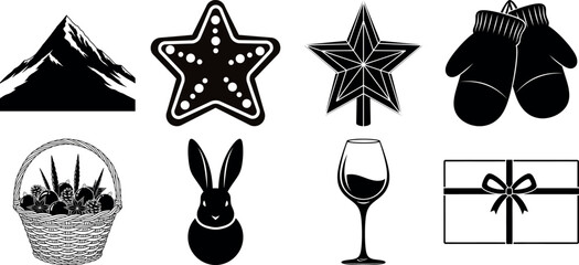 Vector art of assorted icons for various seasons and celebrations