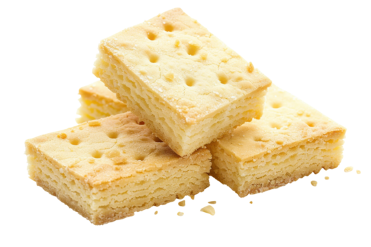 Artfully stacked layered crackers on a light background for a delightful snack