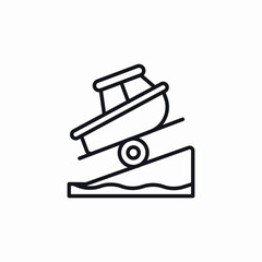 boat launch icon sign vector