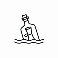 message in bottle sea icon sign vector