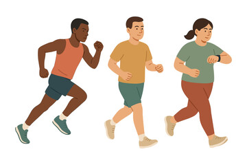 People jogging and running, healthy lifestyle and fitness activity