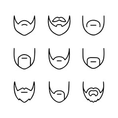 set of outline icons beards vector on a white background
set of 9 line icons, vector, on a white background