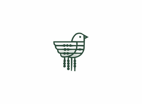 Charming minimalistic bird illustration ready to elevate your designs, perfect for nature-inspired projects, logos, and adorable branding with a clean style