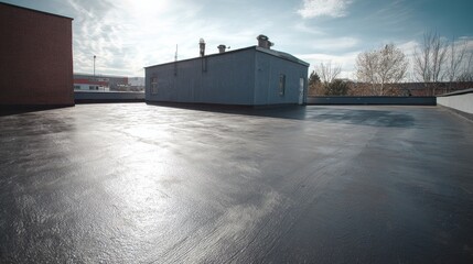 Concrete Coating: Durable Waterproofing Solution for Industrial Roofs with Modified Bituminous Rubber Finish