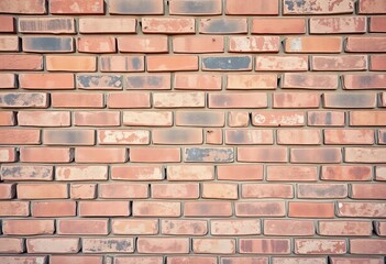 Obraz premium A weathered brick wall, showing texture and age, architecture, masonry