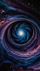 Fantasy Space Background Indigo and Electric Blue Galaxy Swirls Purple Nebula Clouds Wallpaper