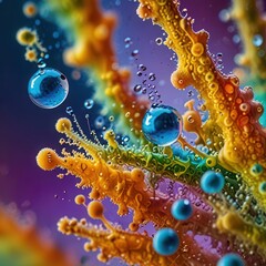 Colorful Crystal Diffusion Pattern With Fractal Branching Form And Iridescent Glow Science Background