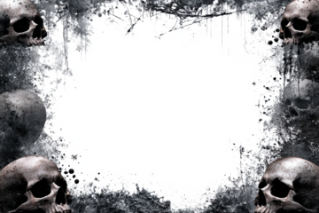 Grunge frame with skulls dark and edgy design element ideal for Halloween or gothic themes