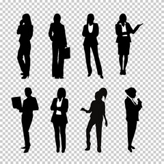 Businesswoman silhouette isolated on transparent background