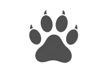 Animal paw print silhouette design isolated on transparent background