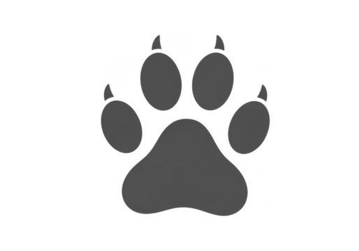 Animal paw print silhouette design isolated on transparent background