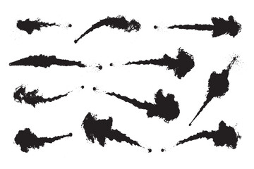 Black Smoke and Splatter Arrow Vector Collection

