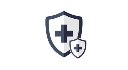 Obraz premium Strong health protection shields with medical cross, showcasing security and safety in healthcare, insurance, and digital security solutions online