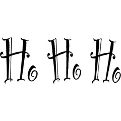 Ho ho ho typography, cozy winter text design, lettering isolated on transparent background