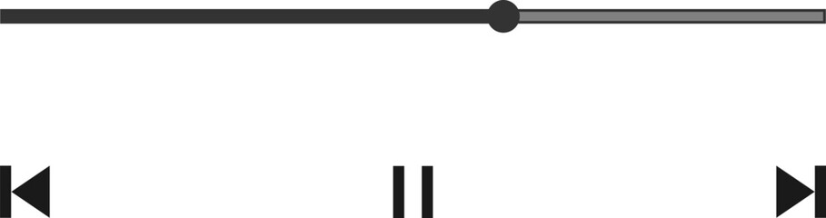 Minimalist audio player controls with slider and pause button
