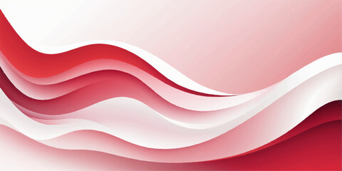 Abstract red wave background featuring a colorful, flowing curve pattern suitable for modern banner and business vector illustration design