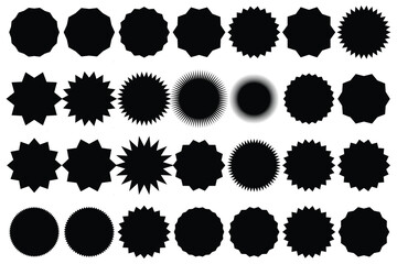 collection of stickers, label, badge icon. set of starburst, sunburst sticker, label, badge icon. colorful speech bubbles