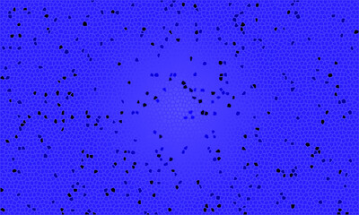Blue background with scattered black dots forming subtle radial gradient