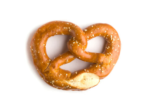German pretzel on a white background