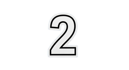 A bold number “” printed in black and white on a crumpled blue paper background, sticker cutout aesthetic, clean white outline, slight shadow for depth, isolated element