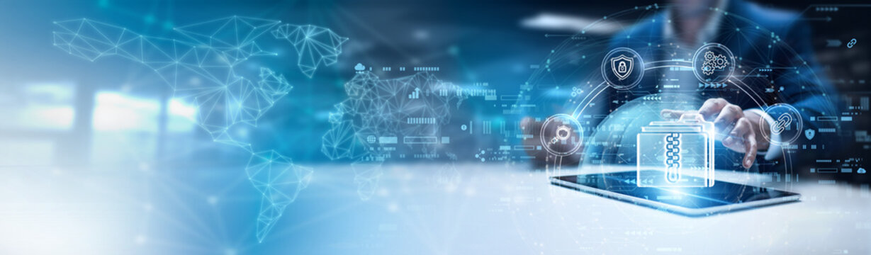 Businessman using tab and analysis open data. public datasets, data transparency, government portals, data accessibility, analytics platforms, policy research, open-source information sharing