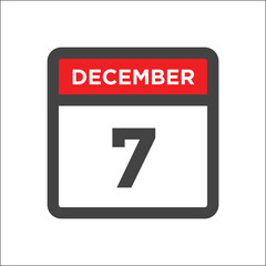 December 7 calendar icon day of month