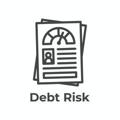Credit Rating Icon with Approved Debt Risk after Underwriting and Score Check
