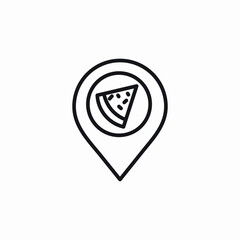 pizza location icon sign vector