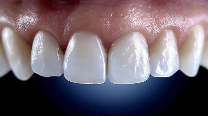 Obraz premium Close-up view of healthy human teeth showing dental care and hygiene