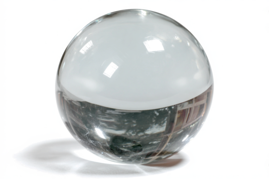 Crystal ball on white background a clear glass sphere with reflections perfect for fortune telling or abstract concepts - Powered by Adobe