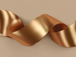 Elegant Rose Gold Ribbon Wave for Luxury Gift Wrapping and Decor
