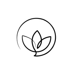 Obraz premium line illustration of a rose, line illustration of a blooming flower. line illustration of a flower forming a circle