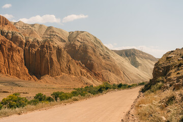 Red Rocks along Kokemeren River near Kyzyl-Oi, Kyrgyzstan