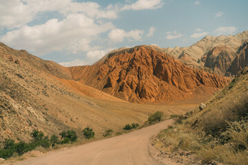Red Rocks along Kokemeren River near Kyzyl-Oi, Kyrgyzstan