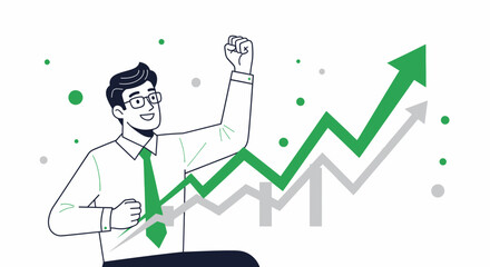 Successful Professional Celebrating Financial Growth and Positive Business Expansion