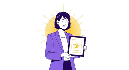 Successful Professional Holding Award Celebrating Accomplishments And Recognition With Confidence