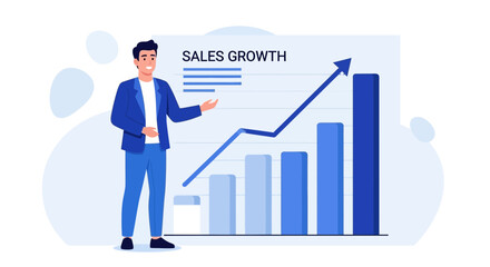 Successful Sales Presentation And Business Results Visualization Showcasing Financial Growth
