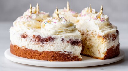 Enchanted unicorn cake with whimsical swirls of creamy icing, perfect for whimsical gatherings and the playful Lunarfest celebration