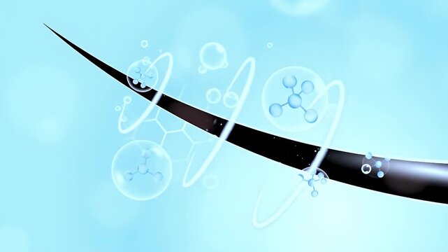 Oily scalp and clogged follicles cause weak hair. Blue foam removes sebum buildup, boosting strong regrowth. 3D cross-section, deep care.