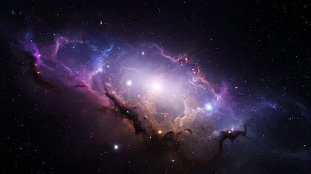 Ethereal cosmic dust clouds slowly drift and evolve, resembling a vibrant, distant star-forming galaxy future, dreamlike, evolve