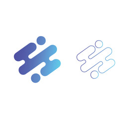 Abstract Tech Symbol Modern Design for Technology Solutions and Concepts