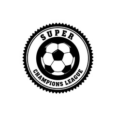 Obraz premium Vector art of super champions league soccer ball emblem
