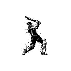 Vector art of cricket player batting