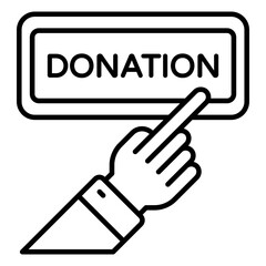 A linear design icon of donation label