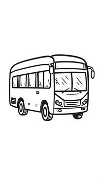 Simple black and white bus drawing