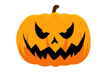 Naklejka premium Halloween pumpkin illustration with scary face vector design element for holiday decoration isolated on white background